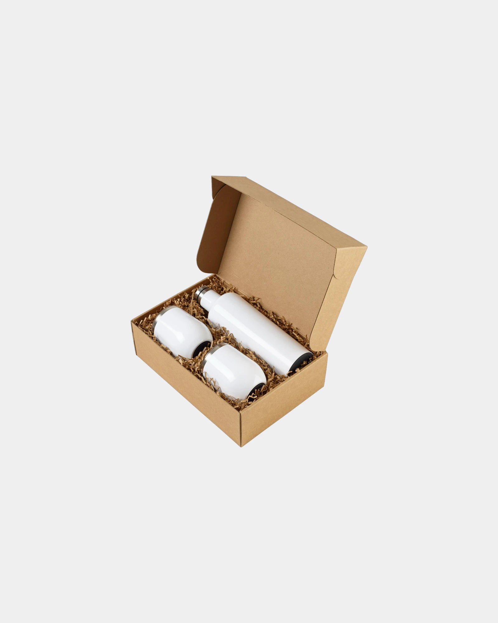 Custom stainless steel Corkcicle canteen gift set - Gloss White
